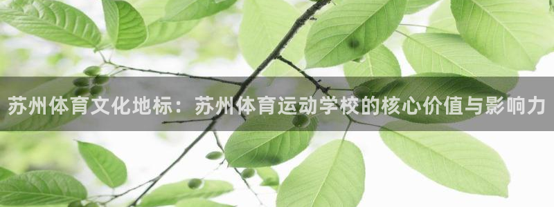 01体育软件：苏州体育文化地标：苏州体育运动学校的核心价值与影响力